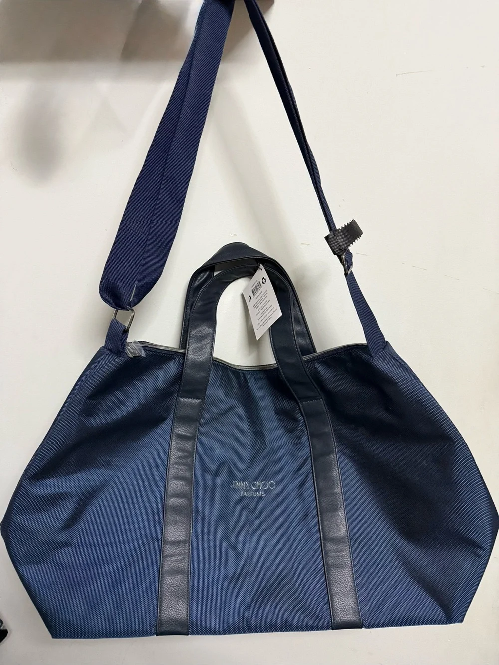 Jimmy Choo Navy and Black Men's Duffel Bag